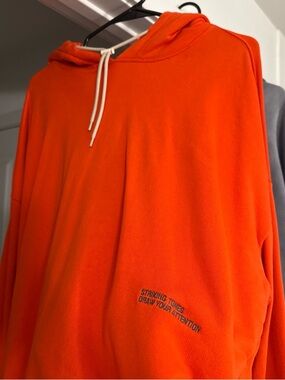 Zara Bright Orange Hooded Sweatshirt with Drawstring